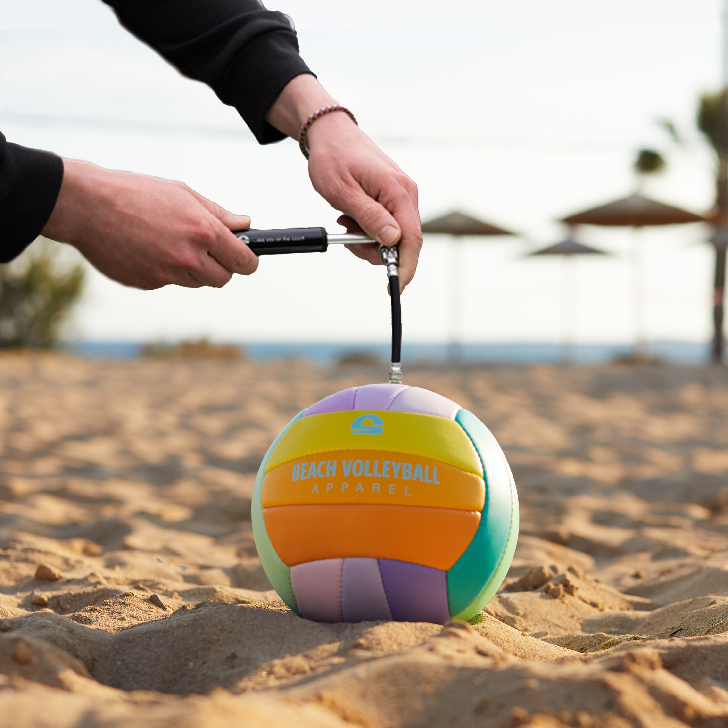 Beachvolleyball SunSetter, offizielle Größe, handgenäht, robust, wasserdicht